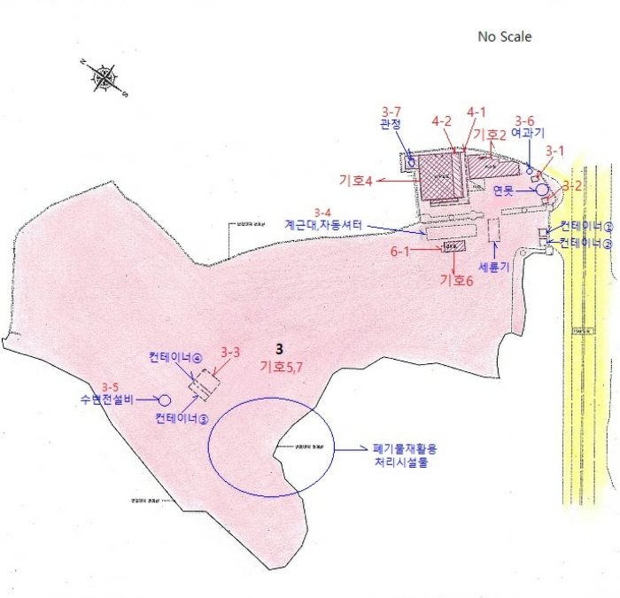 건물 및 시설물 배치도