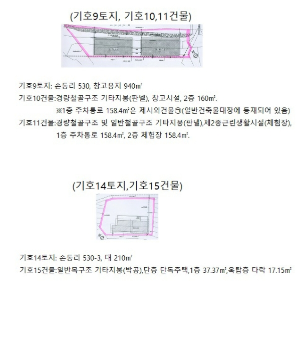 지적및건물개황도(기호9토지,기호10,11건물)