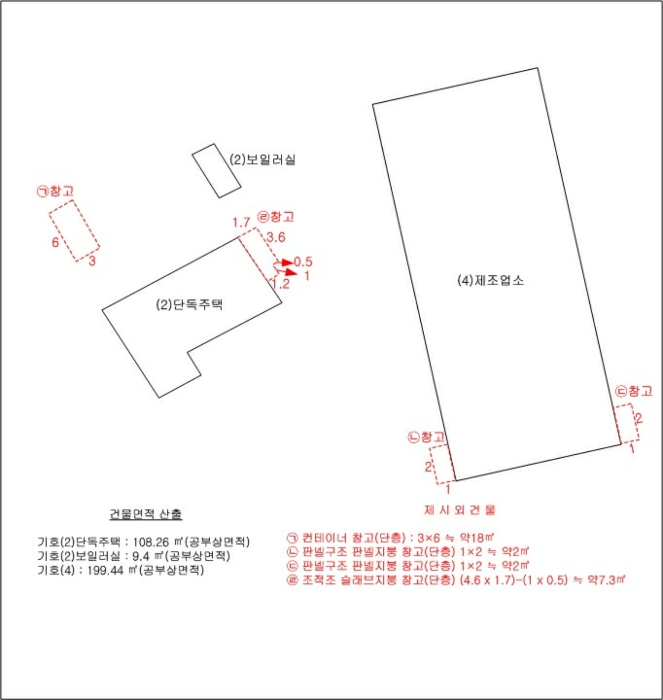 건물개황도 및 이용상태