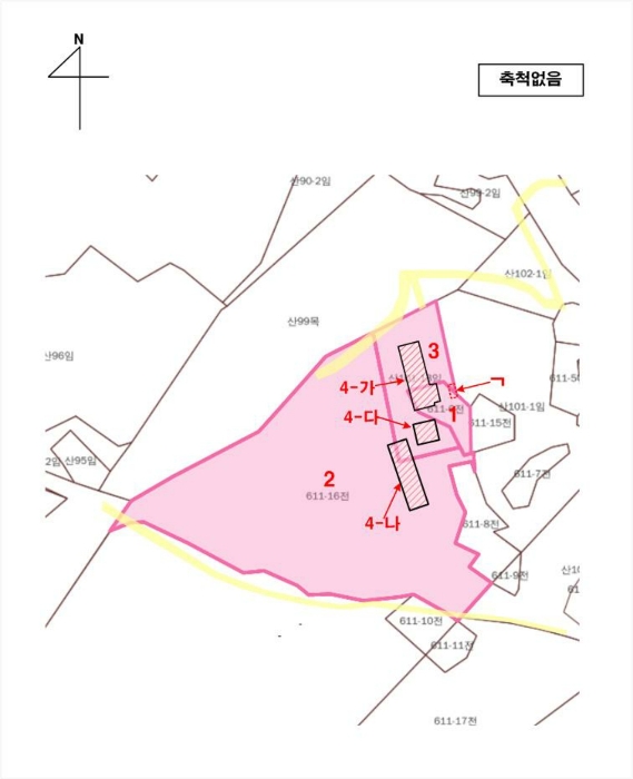 기호1 - 4 지적 및 건물개황도