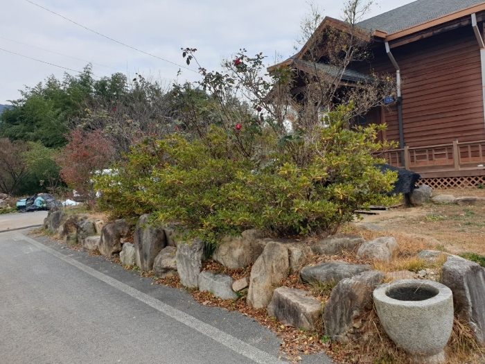 [조경석 및 정원수 -북서측에서 촬영]