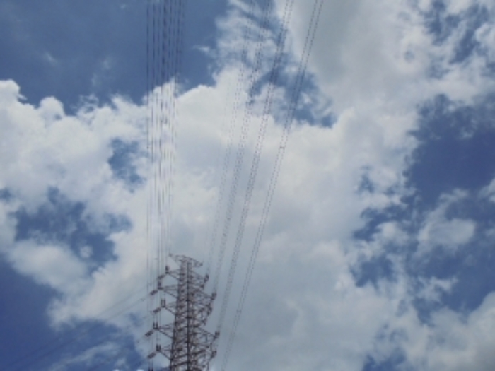 목적물 1번,2번 공중에 고압선