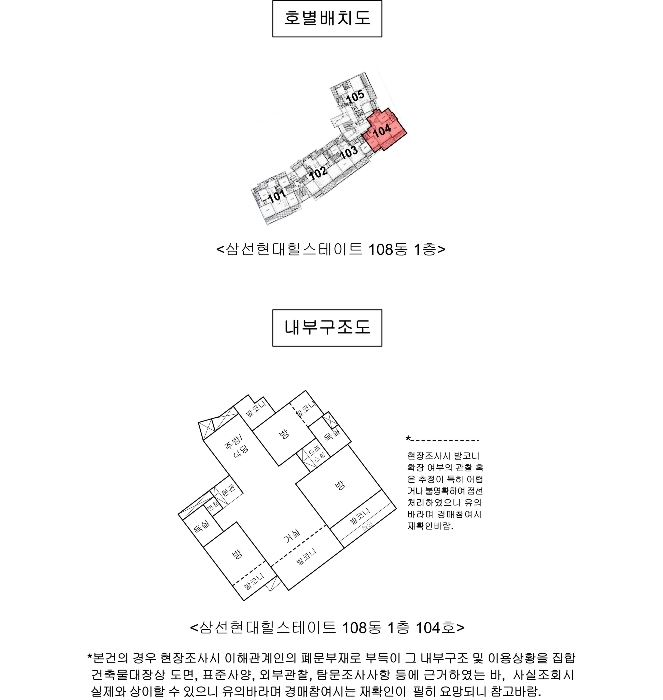 호별배치도 및 내부구조도