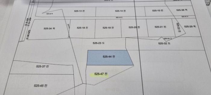 장수 계북 원촌 525-44,-47,497-43,-44-45 지적도면 사진