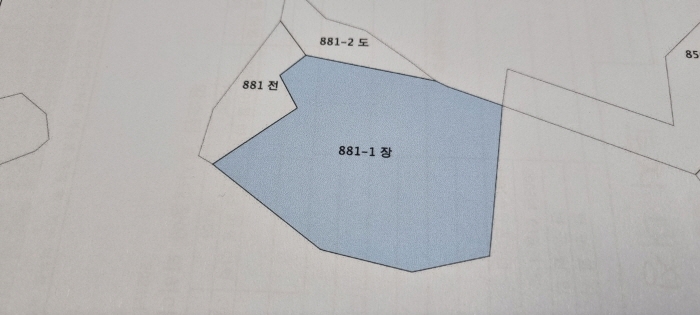 남원 산내 대정 881-1 지적도면 사진