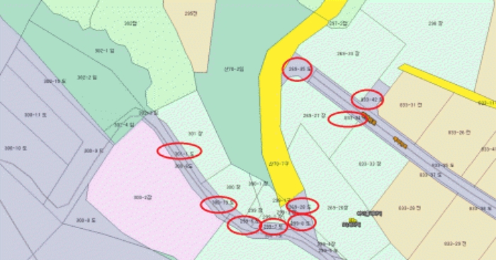 지적약도 (목록9-17 토지) (현황 공유지분 소유 도로)