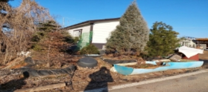 목록7 토지 일부(폐타이어 등 용기화분에 가식된 조경수목들) 전경