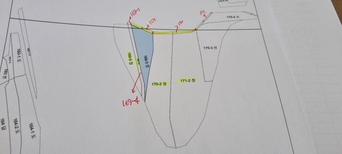 순창 동계 이동 169,-1,-3,-4,-5,170,-1,-2,171-2 지적도면 사진