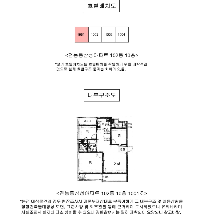 호별배치도 및 내부구조도