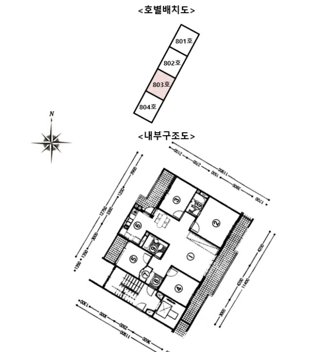 호별배치도 및 내부구조도