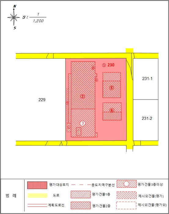 지적 및 건물개황도