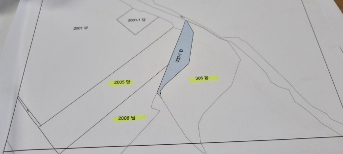 장수 계북 원천 302-1,306,2005,2006 지적도면 사진