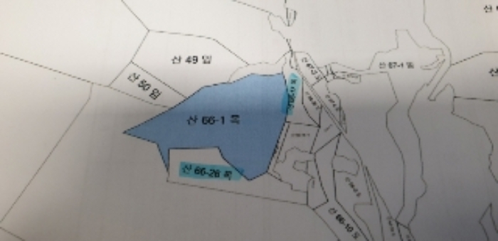 장수 번암 교동 산66-1,-17,-26 지적도 사진