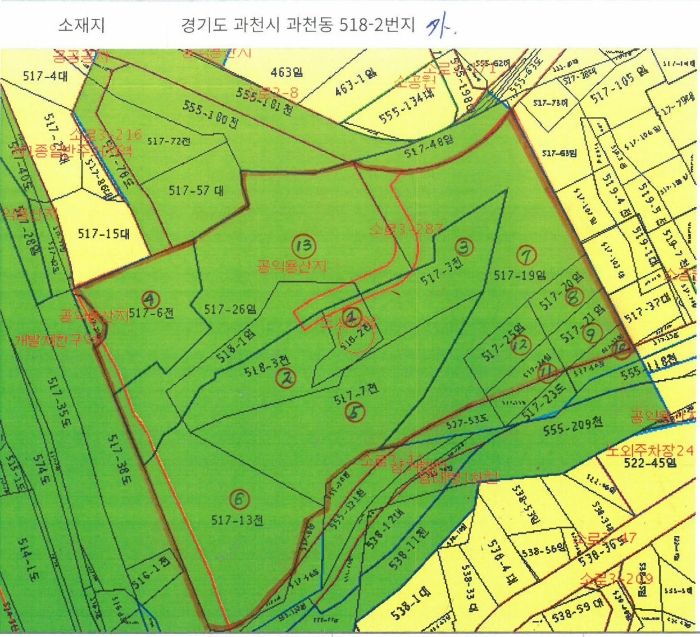 지적도(토지이용계획확인서상 도면)