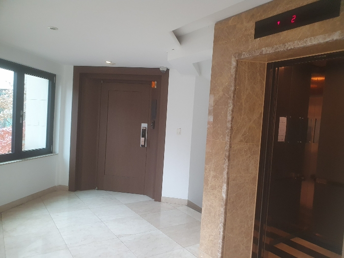 본건 203호 입구(좌측문) 및 2층 승강기 홀