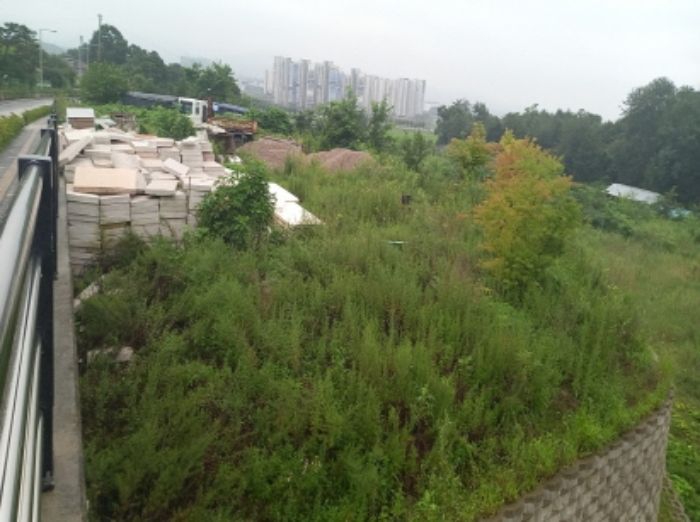 본건 토지 전경(폐건축자재가 널려부져 있음)