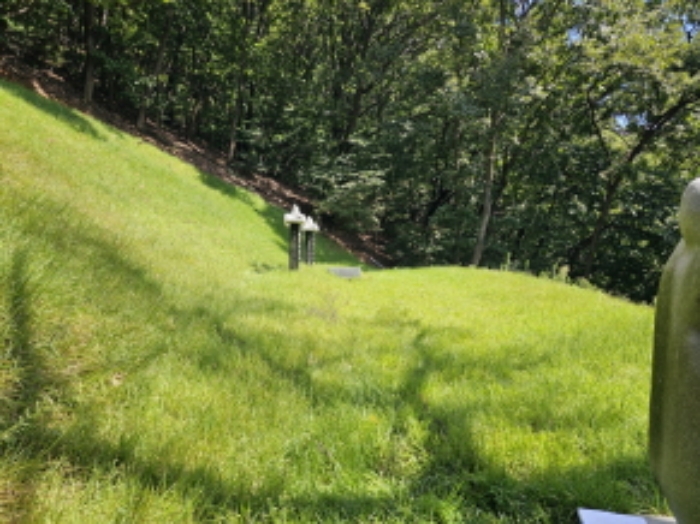 목록7. 갓 비석 3개, 상석 1개 원경