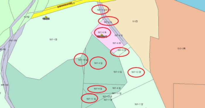 목록1,2,4,5,6,7,8,9,10,11,12,13 지적약도
