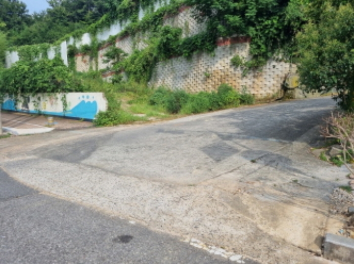 본건 북측에 위차한 아스팔트 도로에서의 본건 진입구간의 모습