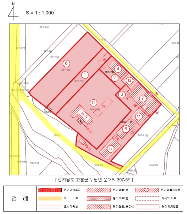 지 적 및 건 물 개 황 도