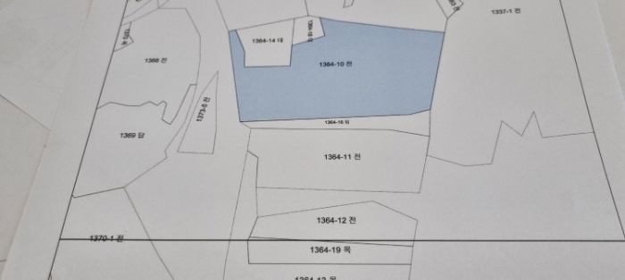 장수 계남 침곡 1364-10~14,16,18,19 지적도면 사진