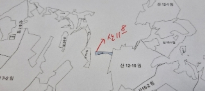 장수 계남 침곡 산11-8 지적도면 사진