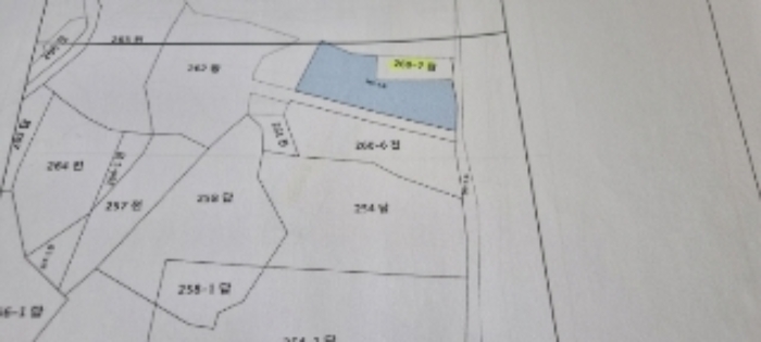 남원 운봉 행정 260-1,-7 지적도면 사진