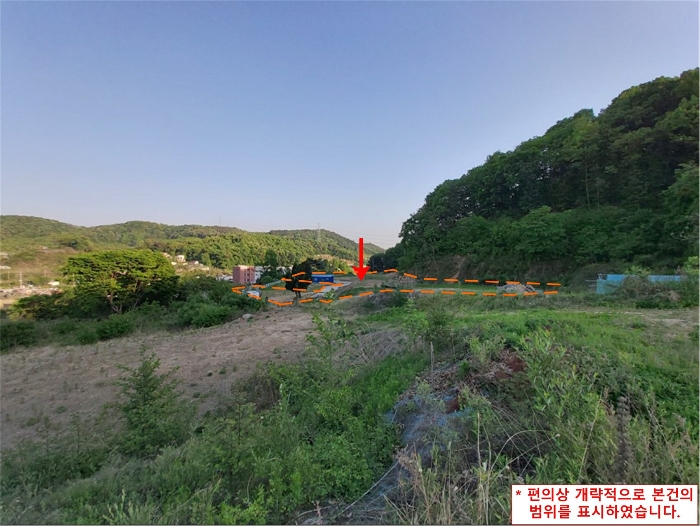 본건 기호1-14 주위의 전경 (북측 인근에서 촬영)