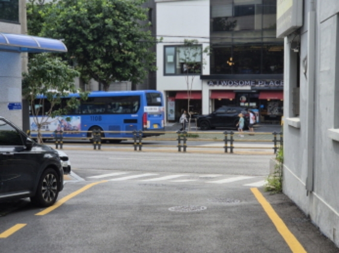 서쪽 대로변 진입로