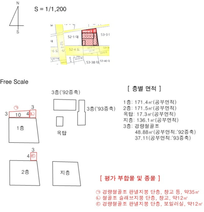 지적 및 건물 개황도