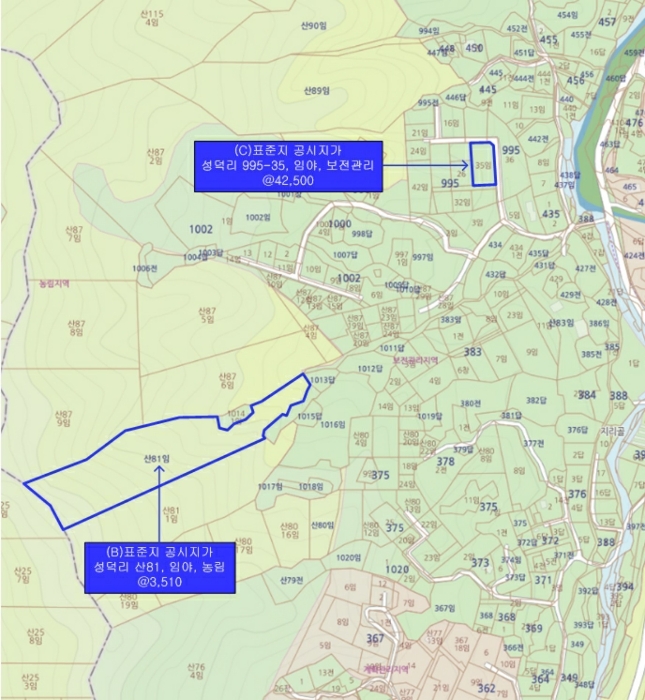 표준지B,C 상세위치도