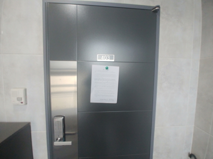 403호 안내문 부착