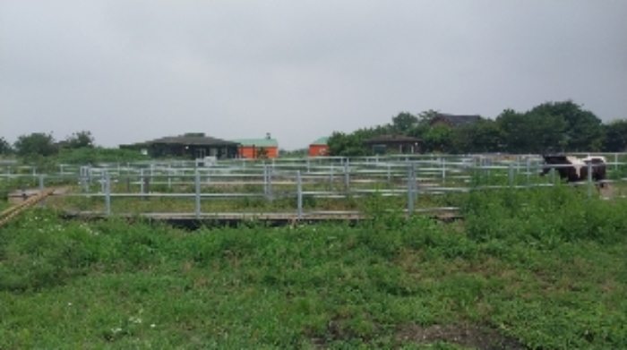 소재지1,4 양지상에 소재한 철파이프 구조물