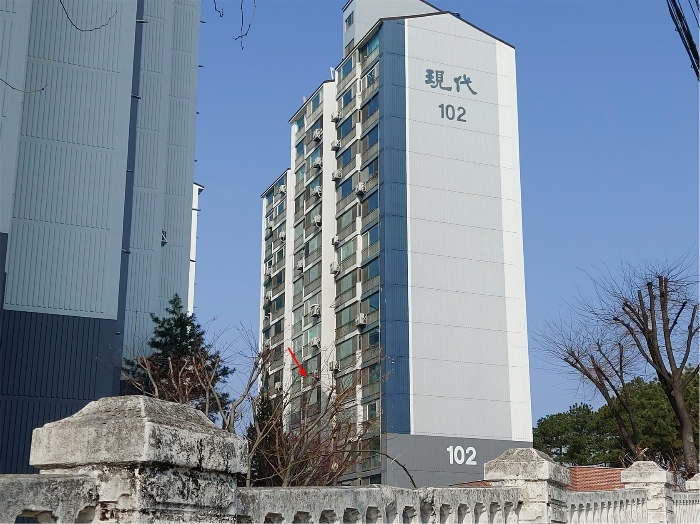 본건이 속한 "102동" 전경
(남동측에서 촬영)