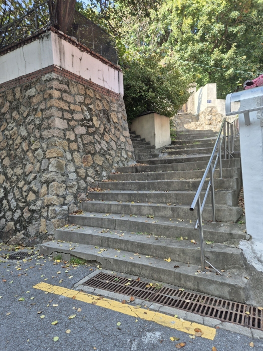 본건 진입도로 입구의 계단식도로