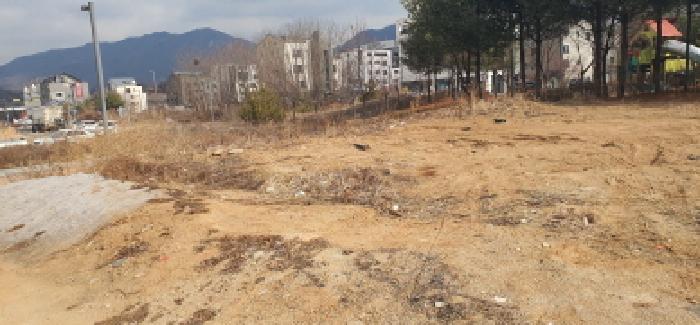 본건 토지를 뒷쪽에서 율정어린이 공원쪽으로 바라본 모습