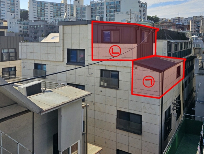 [제시외건물 기호㉠, 기호㉡ 전경]