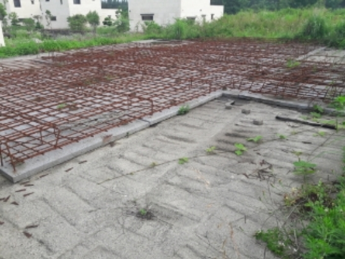 본건(교래리 608-14) 바닥 기초공사 모습