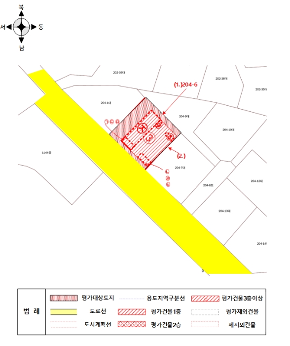 지 적 및 건 물 개 황 도