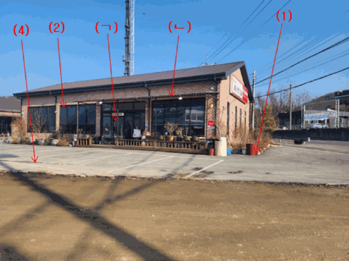 기호(1,2,4) 및 제시외(ㄱ,ㄴ) 전경 - 본건 서측에서 촬영