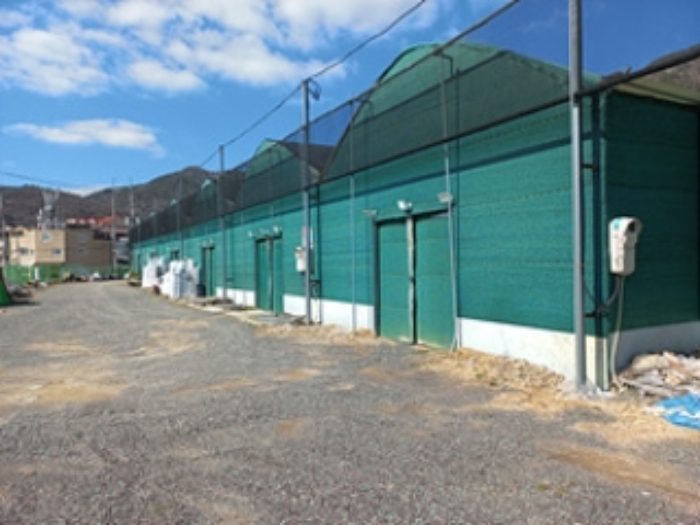 도로 반대편에서 본 목록 1번 토지 및 목록 2번 토지 상의 농업용하우스 전경