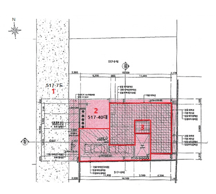 지적 및 건물 배치도