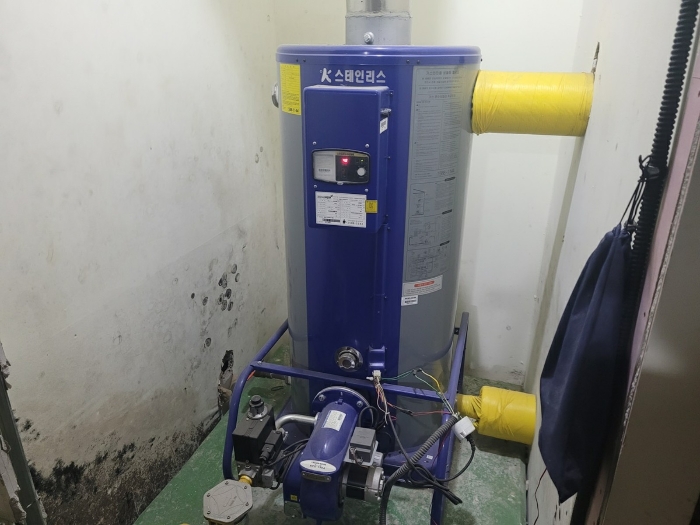 지하 기계실 도시가스 보일러기기