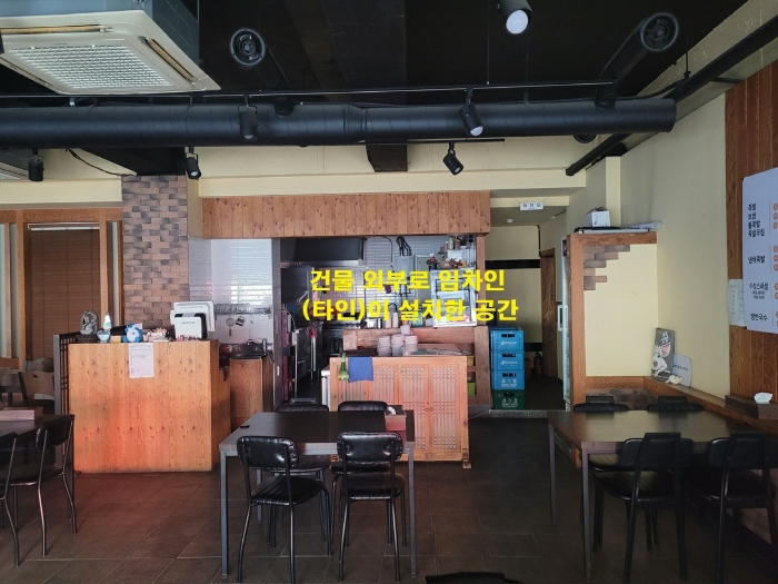 건물 1층 외부로 임차인(타인)이 
설치한 구조물 - 평가외