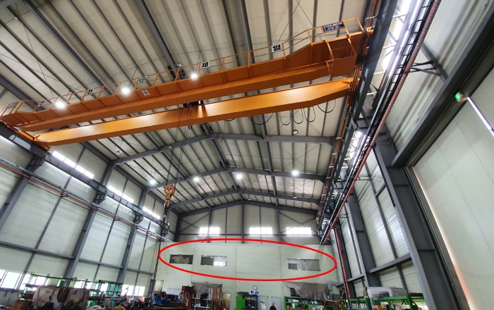 기호 3 내부의 10ton Crane 및 2층 부분 전경