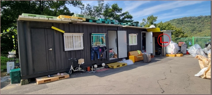 제시외건물 기호(ㄴ) 및 컨테이너