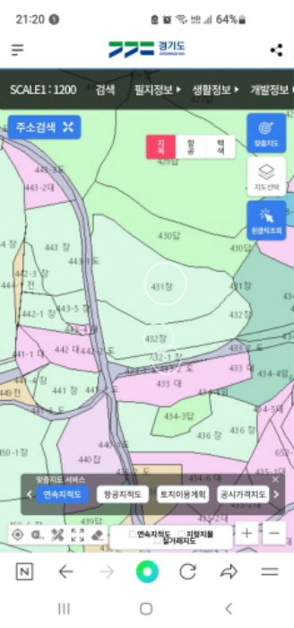 목록 1,3,5 토지에 대한 지적약도