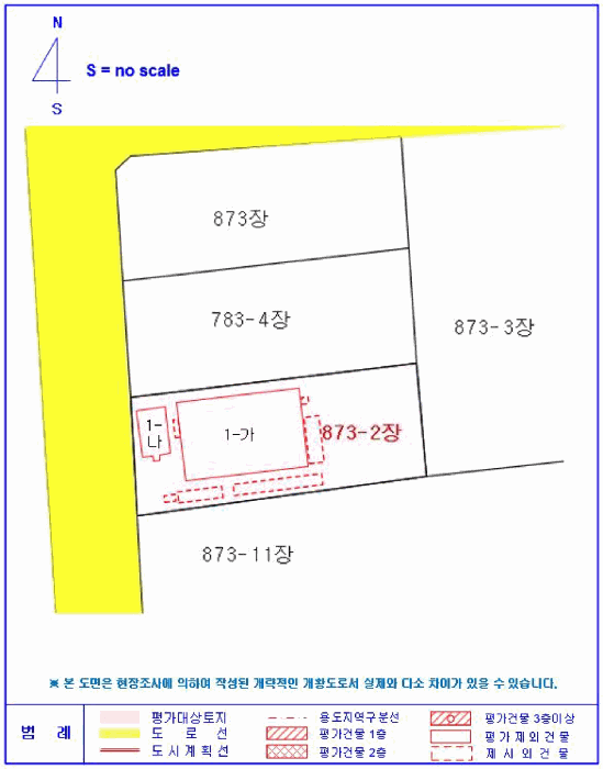 지적 및 건물 개요도