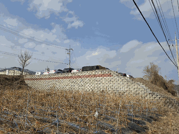 기호(3)토지 옹벽 및 석축 부분 전경