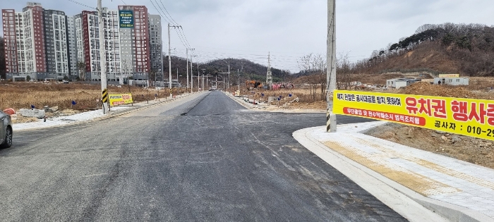 금산토지구획사업지구내 도로 전경